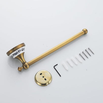 Hand Towel Bar for Bathroom Antique Bronze Brass, Rustproof Wall Mounted Towel Rack Hanger Bathroom Hardware Accessories Towel Holder,Porcelain Design
