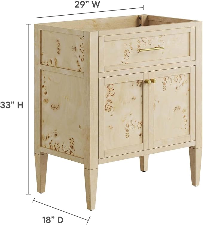 Modway EEI-6138-BUR Elysian 30" Bathroom Vanity Cabinet (Sink Basin Not Included), Burgundy