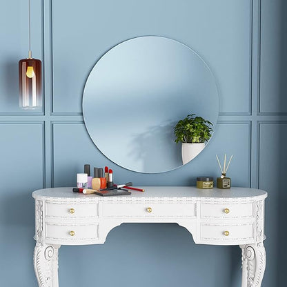 12'' Round Wall Mirror Tiles Self Adhesive Circle Mirror for Wall | High Clear Acrylic Mirror with Adhesive Tapes, Decorative Mirror for Wall, Bathroom, Bedroom, Door, Deocr