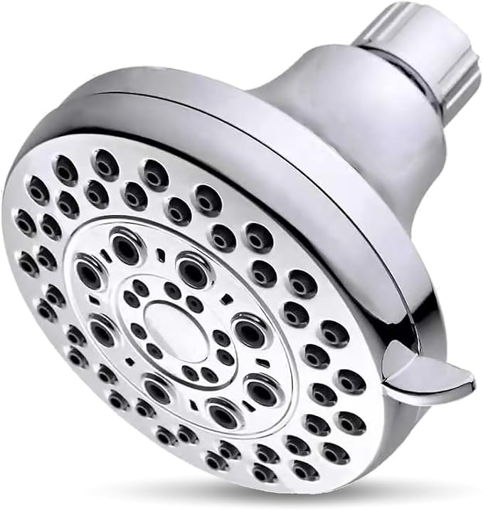 High Presssure Shower head, Premium Chrome Bathroom Fixed Showerhead, 5 Spray Settings Showerheads for Low Water Flow- Excellent Shower Head Replacement for Luxury Shower Experience