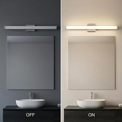 URSOLA 36" Modern LED Bathroom Light Fixtures, Brushed Nickel 3CCT Dimmable Bathroom Vanity Light Over Mirror, Bathroom Vanity Bath Bar Lights with Double Layer Acrylic Shade