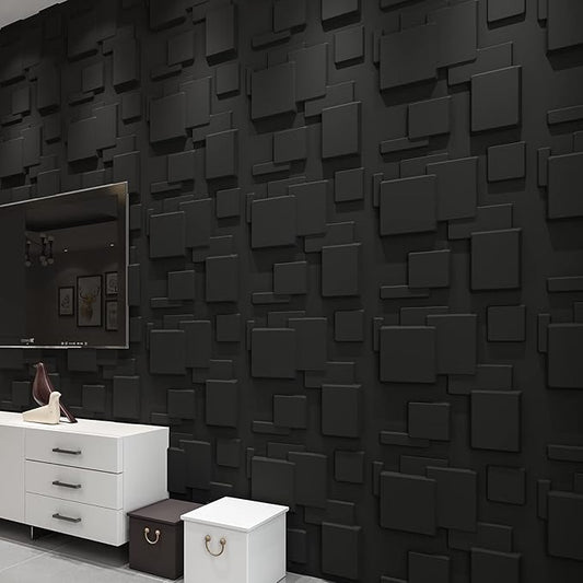 Art3d A10033BK 3D Wall Panels, Black, 32 Square Feet