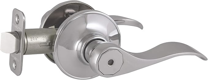 Design House Springdale Polished Chrome Door Handle - Privacy Door Levers for Bedrooms and Bathrooms, Interior Door Handles, 779009