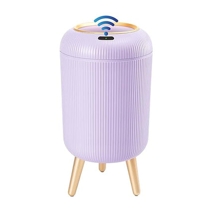 Procade Automatic Trash Can Bathroom,Auto Small Purple Garbage Can with Lid | 3 Gallon Touchless Motion Sensor Trash can with Legs,Smart Gold Purple Waste Basket for Bedroom,Kitchen,Dorm,rv,Office