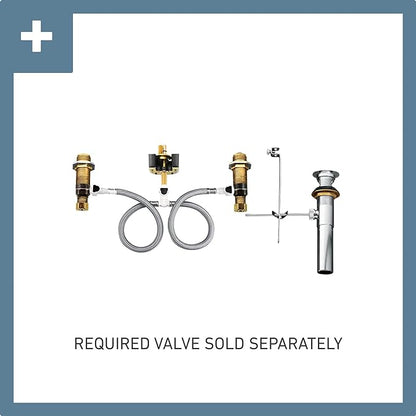 Moen Doux Chrome Two-Handle 8-Inch Widespread Lever Handle Bathroom Faucet Trim Kit, Valve Required, TS6925