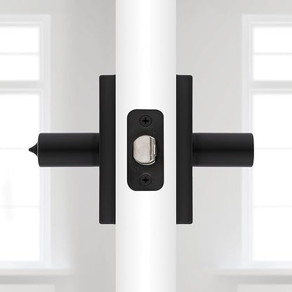 Kwikset Halifax Entry Door Handle with Lock and Key, Secure Keyed Reversible Lever Exterior, for Front Entrance and Bedrooms, Matte Black, Pick Resistant Smartkey Rekey Security and Microban