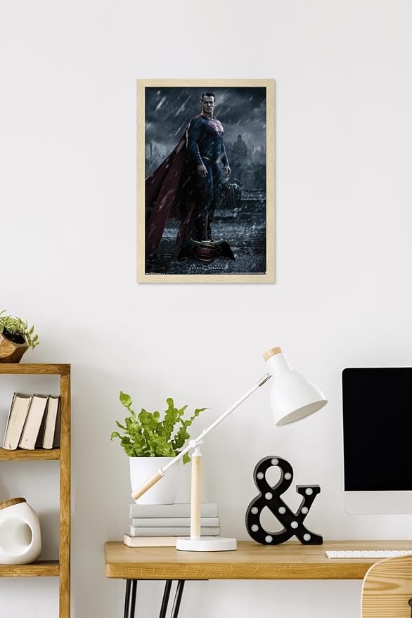 Trends International DC Comics Movie Batman v Superman - Superman Wall Poster, 22.4L x 14.7W, Blonde Framed Version