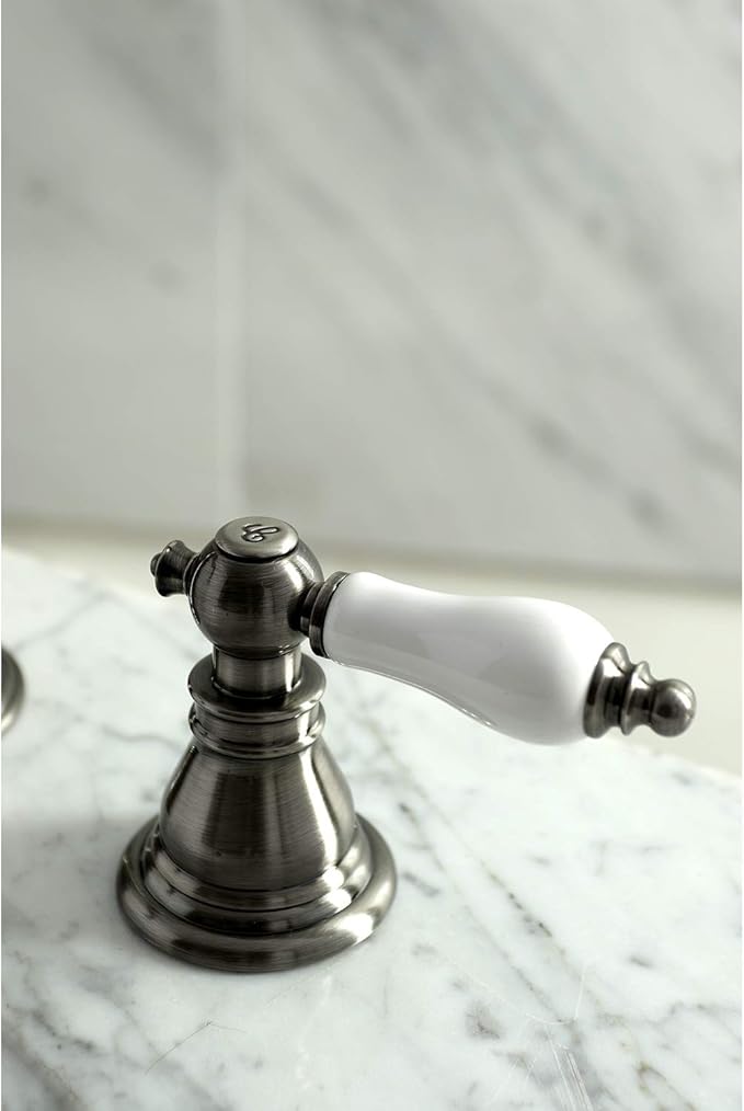 Fauceture FSC1974APL American Patriot Widespread Bathroom Faucet with Brass Pop-Up, Black Stainless