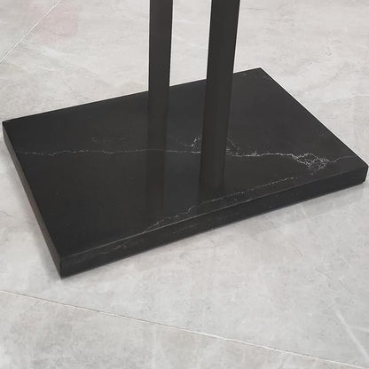 40 Inch Freestanding Towel Rack for Bathroom Floor Double-T Shape Bath Sheet Holder with Marble Design Base Standing Towel bar Next to Tub or Shower Towel Holder Stand SUS304 Matte Black