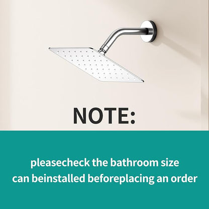 Square Rain Shower Head, High Flow Stainless Steel,Work with any decorative style，All Metal Rainfall Shower Head (Chrome, 6)
