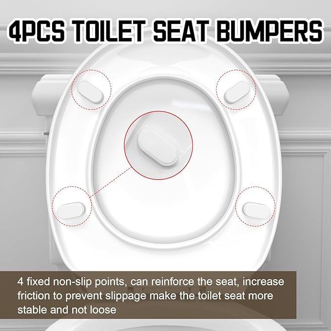 Heavy-Duty Premium Round Toilet Seat, Soft Close Quiet & Slow, Metal Hinges with Quick-Attach Hardware, Durable, Easy to Clean, Fits Standard Round Toilets (16.5″), White