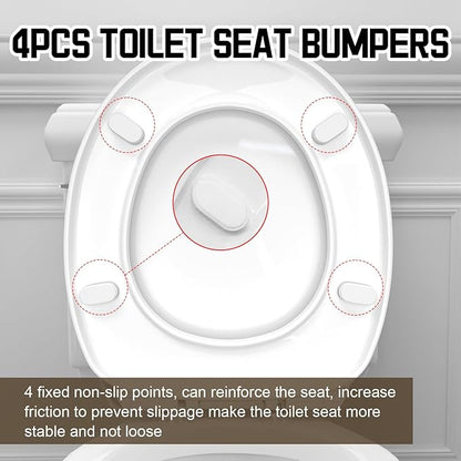 Heavy-Duty Premium Round Toilet Seat, Soft Close Quiet & Slow, Metal Hinges with Quick-Attach Hardware, Durable, Easy to Clean, Fits Standard Round Toilets (16.5″), White
