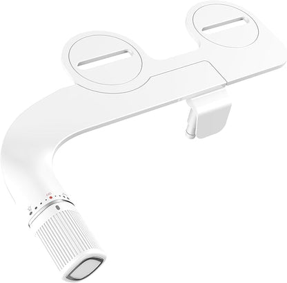 BIGCOW Ultra-Slim Bidet Attachment for Toilet - Dual Nozzle (Frontal & Rear Wash) with Adjustable Cold Water Pressure and Stainless Steel Inlet - Hygienic Solution for Fresh Cleanliness, Black 1 Pcs
