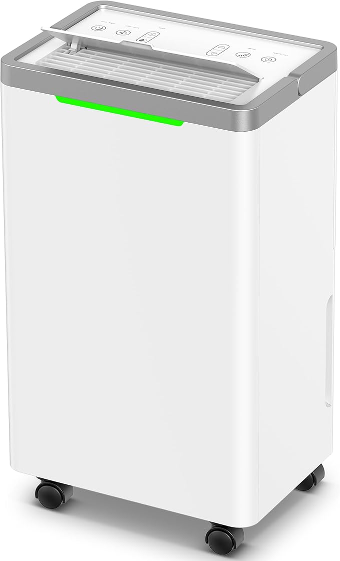 34 Pints Dehumidifier for Basement, with Drain Hose, 38dB Quiet, 2500 Sq.Ft | Continuous Drain, Auto Defrost, 24H Timer, Child Lock, Smart Humidity Control for Home, Large Room, Bedroom, Bathroom