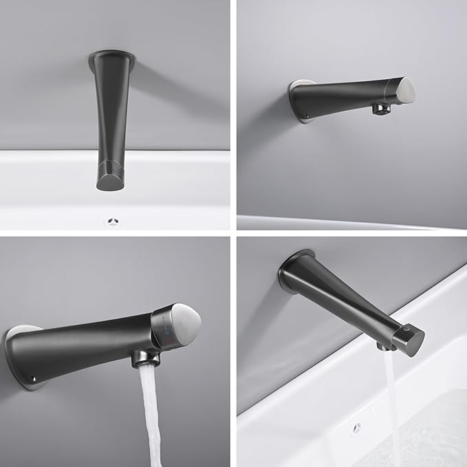 BiaoTeng Concealed Wall Mounted Bathroom Faucet Single Handle Hot and Cold Brass Faucets for Bathroom Sinks Single Hole Grey