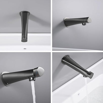 BiaoTeng Concealed Wall Mounted Bathroom Faucet Single Handle Hot and Cold Brass Faucets for Bathroom Sinks Single Hole Grey