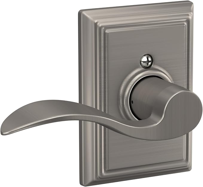 SCHLAGE Accent Lever with Addison Trim Non-Turning Lock in Satin Nickel - Left Handed - F170 ACC 619 ADDLH - 568374