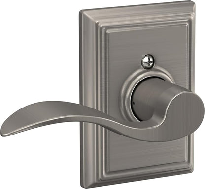 SCHLAGE Accent Lever with Addison Trim Non-Turning Lock in Satin Nickel - Left Handed - F170 ACC 619 ADDLH - 568374