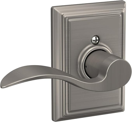 SCHLAGE Accent Lever with Addison Trim Non-Turning Lock in Satin Nickel - Left Handed - F170 ACC 619 ADDLH - 568374