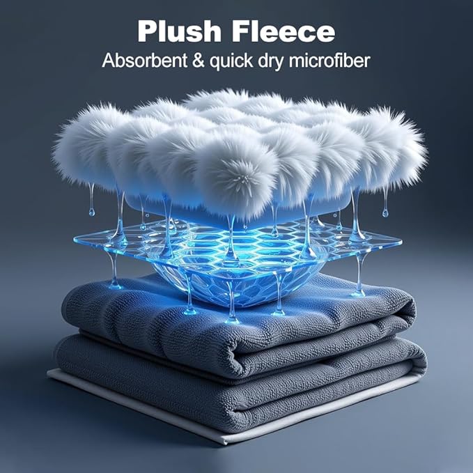 Men's Bathrobes with Hood, Soft Long Towel Robe for Men - Super Absorbent Quick Dry yet Warm