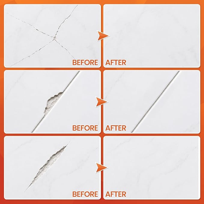 Tile Repair Kit Pure White, Floor Ceramic & Porcelain Tile Chip Repair Kit | Fast Fix Chips, Cracks, Holes & Scratches, Strong Bond Ceramic Tile Paste Filler & Tile Crack Repair On Kitchen & Bathroom