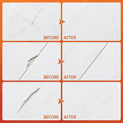 Tile Repair Kit Pure White, Floor Ceramic & Porcelain Tile Chip Repair Kit | Fast Fix Chips, Cracks, Holes & Scratches, Strong Bond Ceramic Tile Paste Filler & Tile Crack Repair On Kitchen & Bathroom