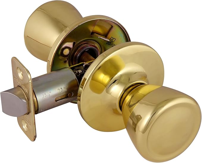Design House Tulip Passage Door Knob for Hall and Closet, Fits Standard Doors, Polished Brass – Design House, 782730