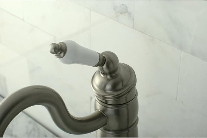 Kingston Brass KB1428PL Heritage Vessel Sink Faucet with Optional Cover Plate, Brushed Nickel, 14.31 x 6 x 2.25