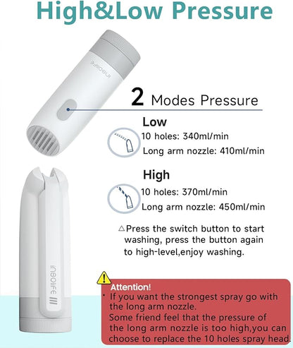 Insolife Portable Bidet | High Pressure Portable Bidets for Travel | Rechargeable Electric Portable Bidet for Women & Men | Travel Bidet