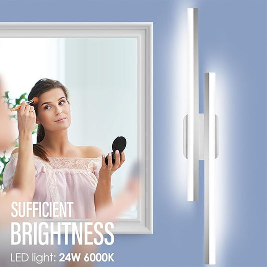 Yarra-Decor 32 Inch LED Bathroom Vanity Light Bar,Vanity Lighting Fixtures for Over Mirror Lighting, Indoor Wall Sconce in Daylight White 6000K-Nickel