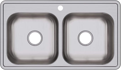 Elkay Dayton D233191 Equal Double Bowl Drop-in Stainless Steel Sink 33 x 19 x 6.4375"