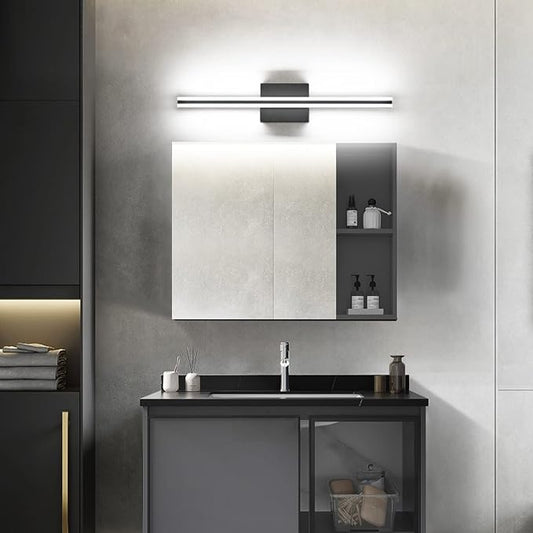 SOLFART Bathroom Vanity Lights Over Mirror 14W 24 Inch Modern Black Bathroom Light Fixture 6000K ND