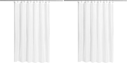 N&Y HOME Fabric Shower Curtain or Liner with Magnets - Soft Cloth Shower Liner with Hotel Quality, Machine Washable - White, 72x72 (Pack of 2)