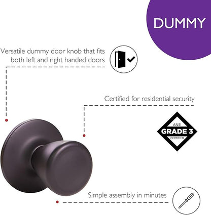 Design House 779249 Tulip Dummy Door Knob Matte Black