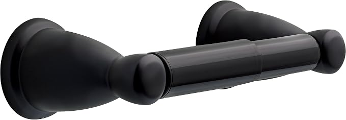 Franklin Brass Kinla Spring (1-Pack) Toilet Paper Holder Matte Black Tissue Roll Spring-Loaded Rod, Organization and Storage, Wall Mounted Bathroom Accessories KIN50-MB