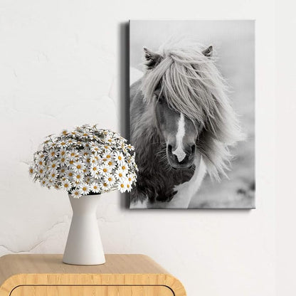 Renditions Gallery Animal Canvas Wall Art Home Paintings & Prints Rustic Vintage Horse Modern Decorations Black & White Wall Hanging Artwork for Bedroom Office Home Kitchen - 18"x27" LT02
