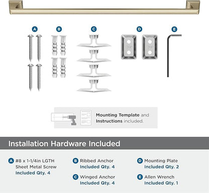 Amerock BH36024BBZ | Golden Champagne Towel Bar | 24 in (610 mm) Towel Rack | Mulholland | Bathroom Towel Holder | Bathroom Hardware | Bath Accessories