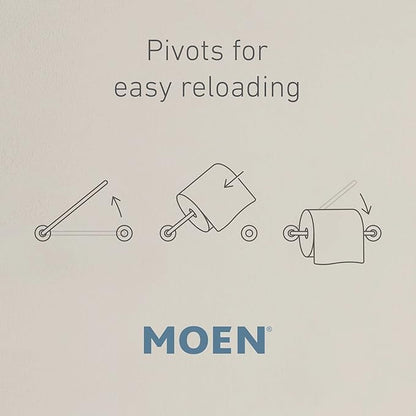 Moen YB5108ORB Voss Collection Double Post Pivoting Toilet Paper Holder, Oil-Rubbed Bronze