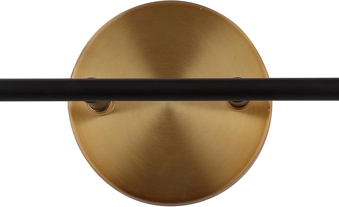 JONATHAN Y 18" Black/Brass Gold 2-Light LED Wall Sconce Vanity Lighting, Clear Glass Globe Shade Modern Contemporary Sconce for Bathroom Mirror, Hallway, UL Listed (JYL9010A)