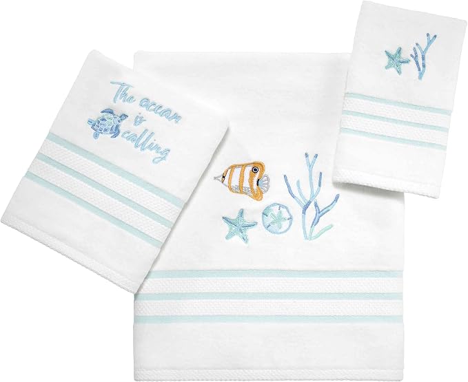 Avanti Linens - Fingertip Towel, Soft & Absorbent Bathroom Essentials, Sealife Home Decor (Ocean Friends Collection)