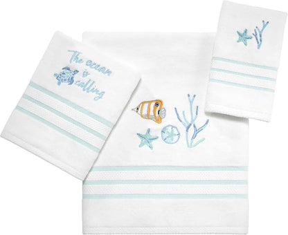 Avanti Linens - Fingertip Towel, Soft & Absorbent Bathroom Essentials, Sealife Home Decor (Ocean Friends Collection)