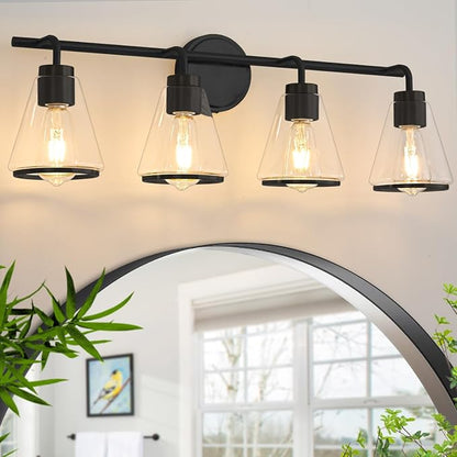 30" Black Bathroom Light Fixtures 4 Light Bathroom Vanity Lights Over Mirror