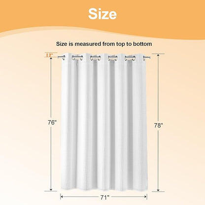 River Dream Cotton Blend No Hook Shower Curtain with Liner, White, 71x78 | with Snap in Liner, Heavyweight Waffle Fabric, Hotel Grade for Bathroom, Water Repellent, Corner Magnets, Machine Washable