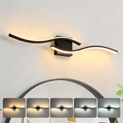 Vanity Light for Bathroom, 31.6 Inch Black LED Dimmable | Bathroom Lights Fixture Over Mirror, 5CCT Adjustable Color Temperatures Modern Wall Sconces for Bathroom Bedroom Living Room