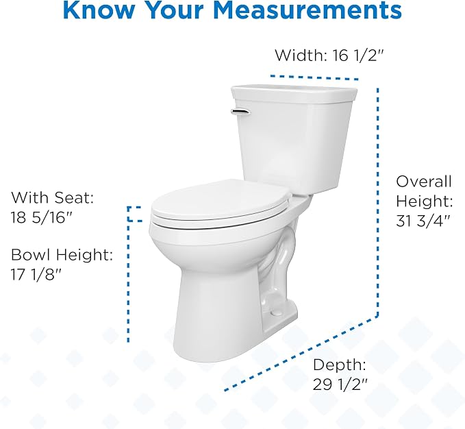 Gerber Viper Force Elongated Two-Piece Toilet, Soft-Close Seat, White | Strong flush clears the bowl every time | Seat lifts off in seconds for easy cleaning | Tool-free install kit included