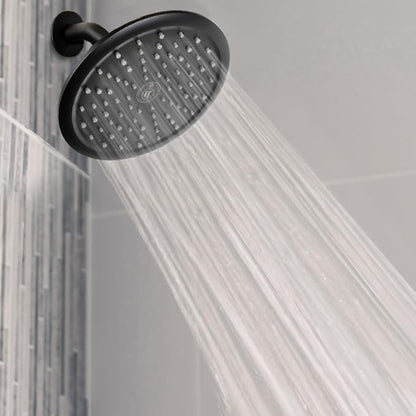 Niagara Conservation N9517MB Rainfall Spa 1-Spray with 1.75 GPM 8-in. Wall Mount Adjustable Fixed Shower Head in Matte Black, 1-Pack | Bathroom Shower Head Sprayer with Pressure Compensation