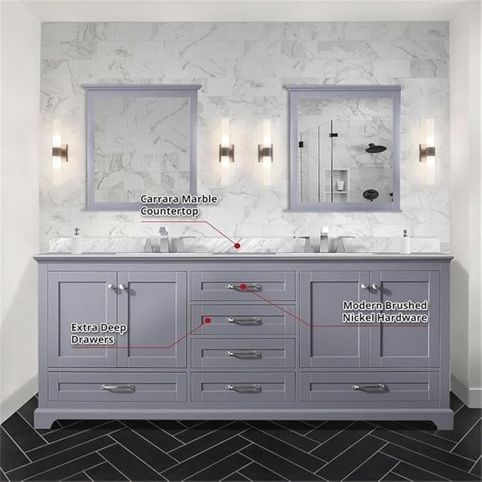 Dukes 80 in. W x 22 in. D Dark Grey Double Bath Vanity