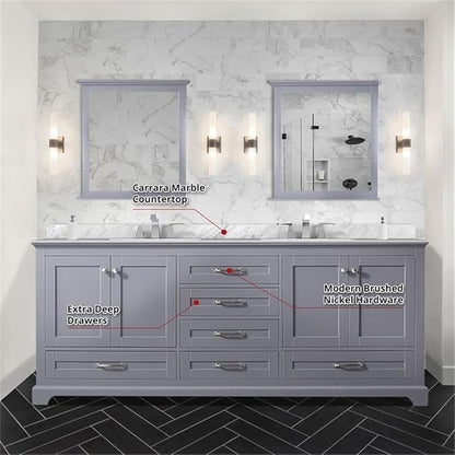 Dukes 80 in. W x 22 in. D Dark Grey Double Bath Vanity