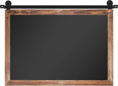COGOOD Farmhouse Barn Door Mirror - 18 x 25 Brown | Rustic Wood Framed Vanity Mirror for Entryway, Living Room, Bedroom, Bathroom Wall Decor