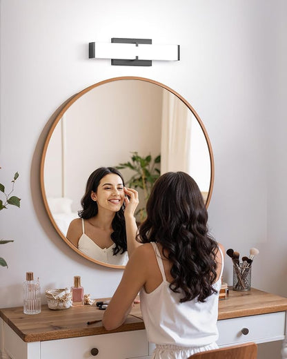Modern Bathroom Light Fixtures Over Mirror,Dimmable Vantiy Lights for Bathroom,5CCT 16 Inch (15.75inch)20W 2000LM LED Vanity Light Bar,Matte Black Powder Room Lighting Fixtures,ETL Certified